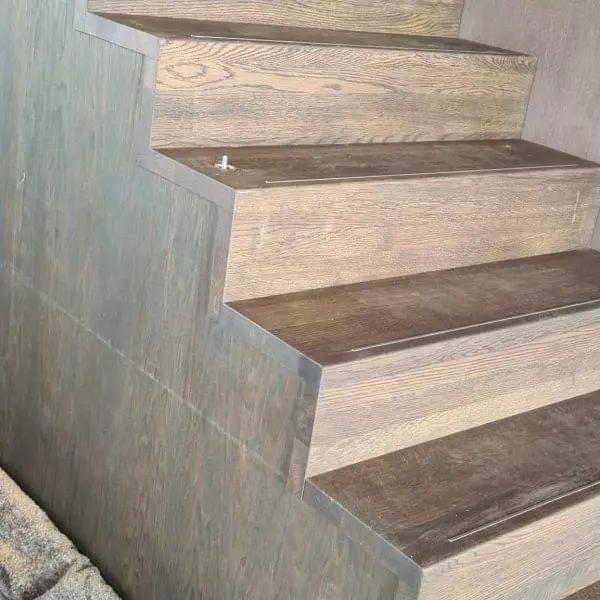 Eiken Bloktrap met RVS slijtstrip 5